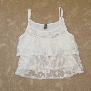 Windsor White Lace Tiered Cami Top – NWT Size S